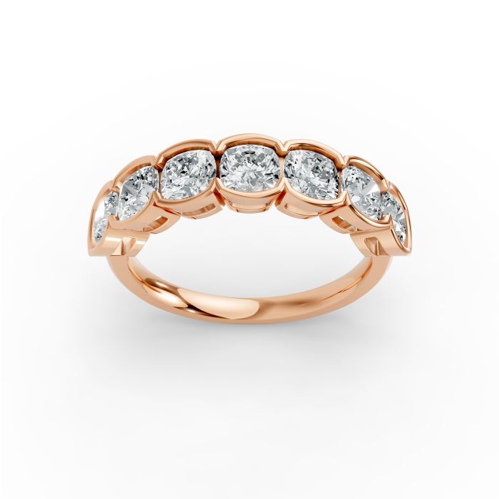 Cushion Shape Diamond Anniversary Band in Gold