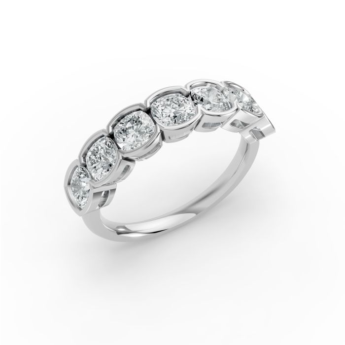 Cushion Shape Diamond Anniversary Band in Gold