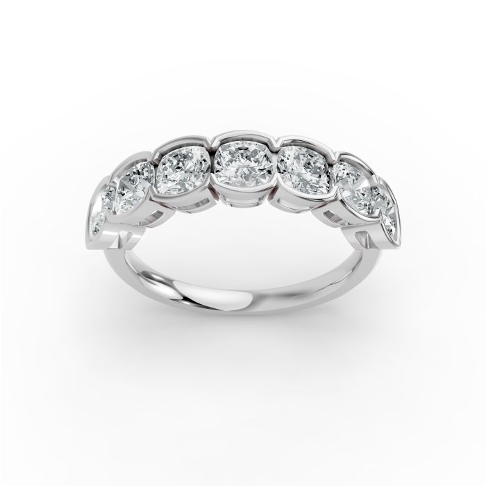 Cushion Shape Diamond Anniversary Band in Gold