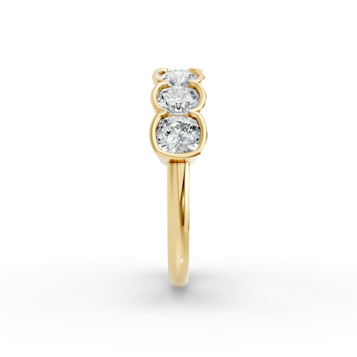 Cushion Shape Diamond Anniversary Band in Gold