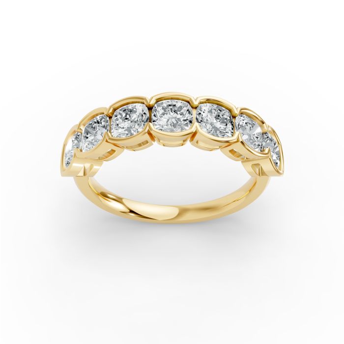 Cushion Shape Diamond Anniversary Band in Gold