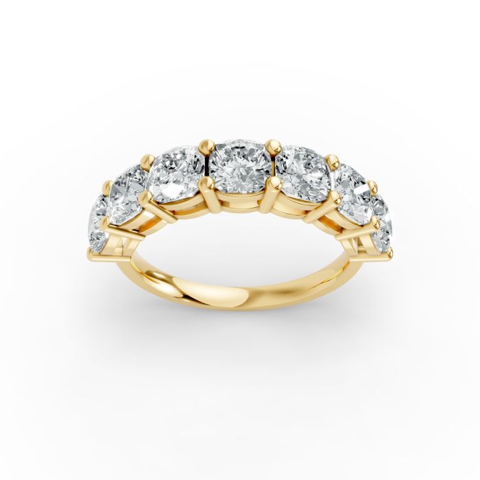 Cushion Shape Diamond Anniversary Band in Gold