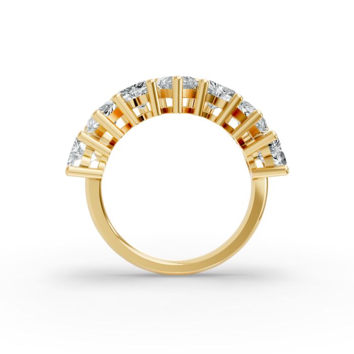 Heart Shape Diamond Anniversary Band in Gold
