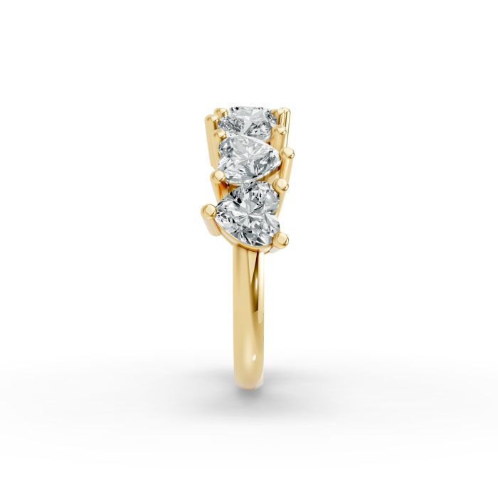 Heart Shape Diamond Anniversary Band in Gold