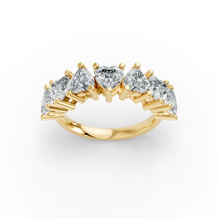 Heart Shape Diamond Anniversary Band in Gold