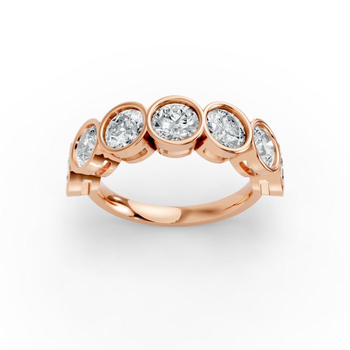 Round Shape Diamond Anniversary Band in Gold