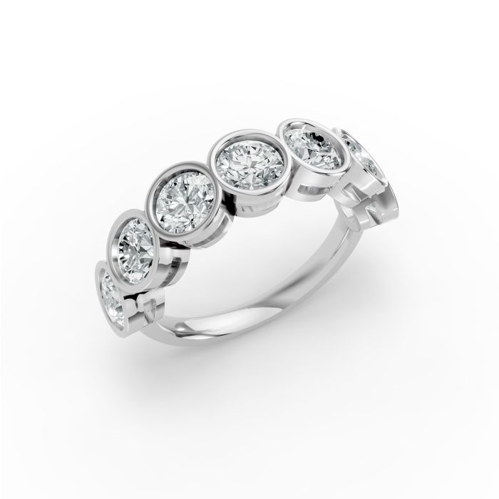 Round Shape Diamond Anniversary Band in Gold