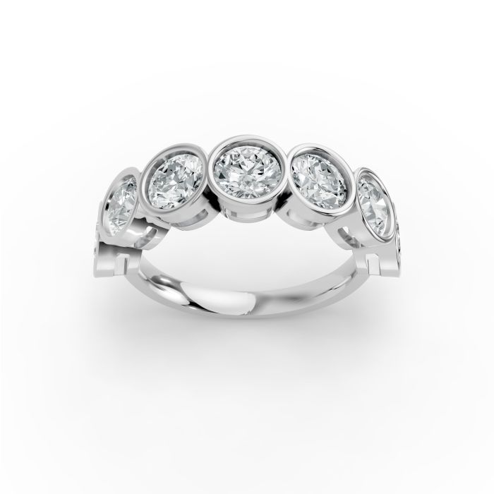 Round Shape Diamond Anniversary Band in Gold
