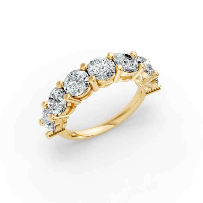 Round Shape Diamond Anniversary Band in Gold