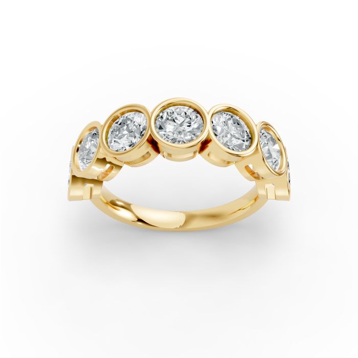 Round Shape Diamond Anniversary Band in Gold