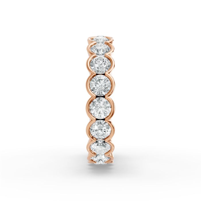 Round Shape Diamond Eternity Bands in Gold