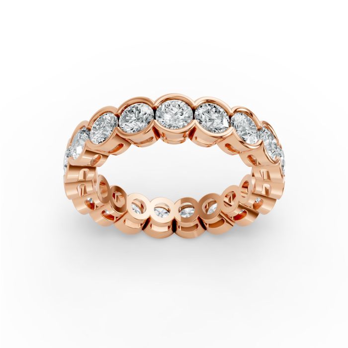 Round Shape Diamond Eternity Bands in Gold