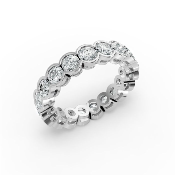 Round Shape Diamond Eternity Bands in Gold