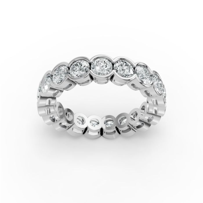 Round Shape Diamond Eternity Bands in Gold