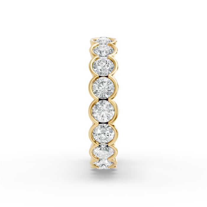 Round Shape Diamond Eternity Bands in Gold