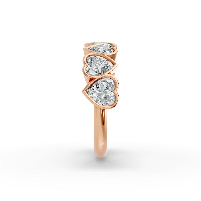 Heart Shape Diamond Anniversary Band in Gold