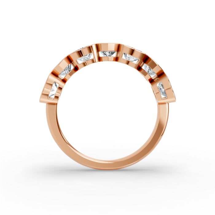 Heart Shape Diamond Anniversary Band in Gold