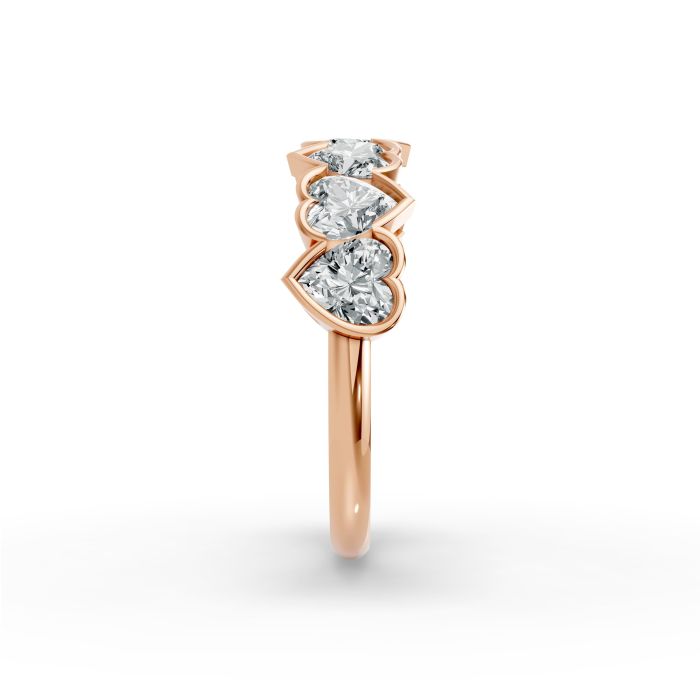 Heart Shape Diamond Anniversary Band in Gold