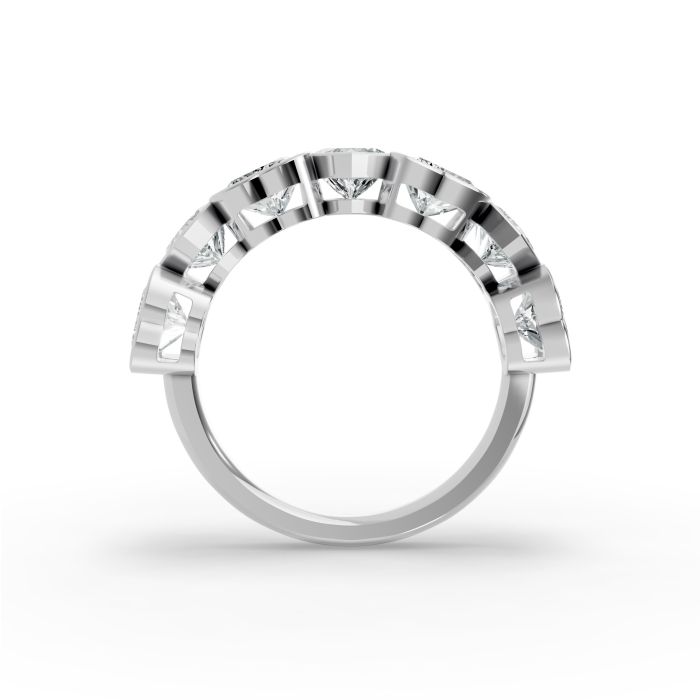 Heart Shape Diamond Anniversary Band in Gold