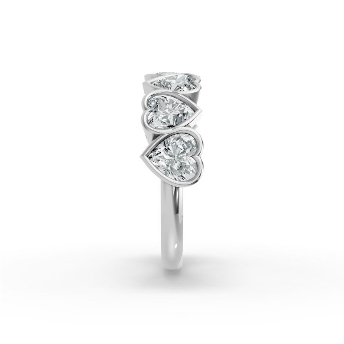 Heart Shape Diamond Anniversary Band in Gold