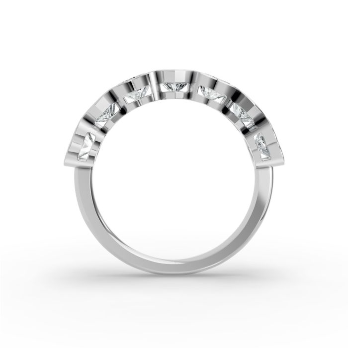 Heart Shape Diamond Anniversary Band in Gold