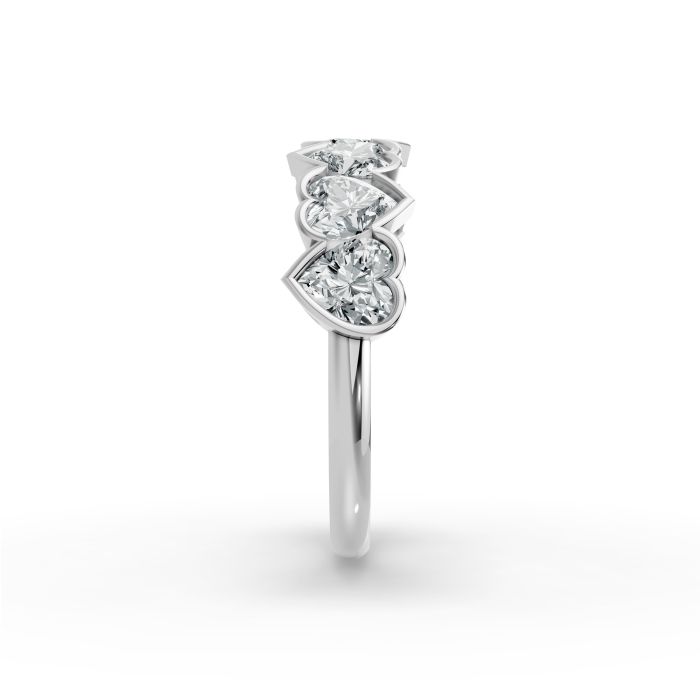Heart Shape Diamond Anniversary Band in Gold