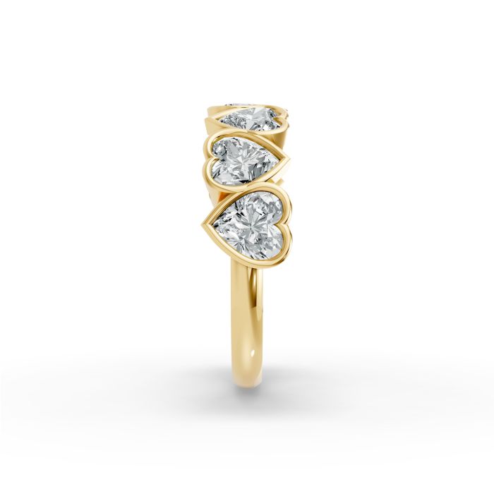 Heart Shape Diamond Anniversary Band in Gold
