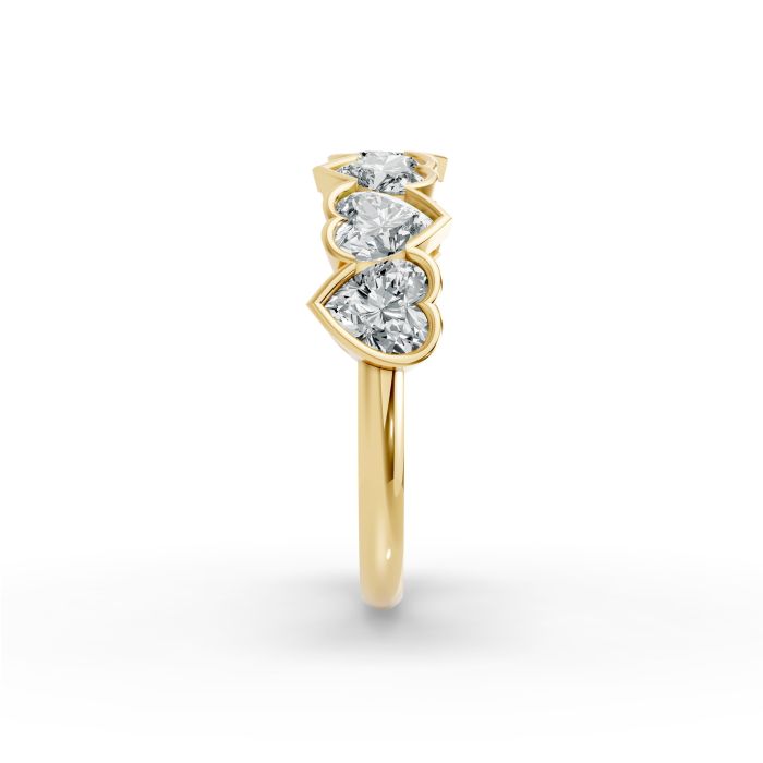 Heart Shape Diamond Anniversary Band in Gold