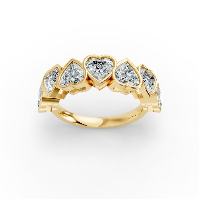 Heart Shape Diamond Anniversary Band in Gold