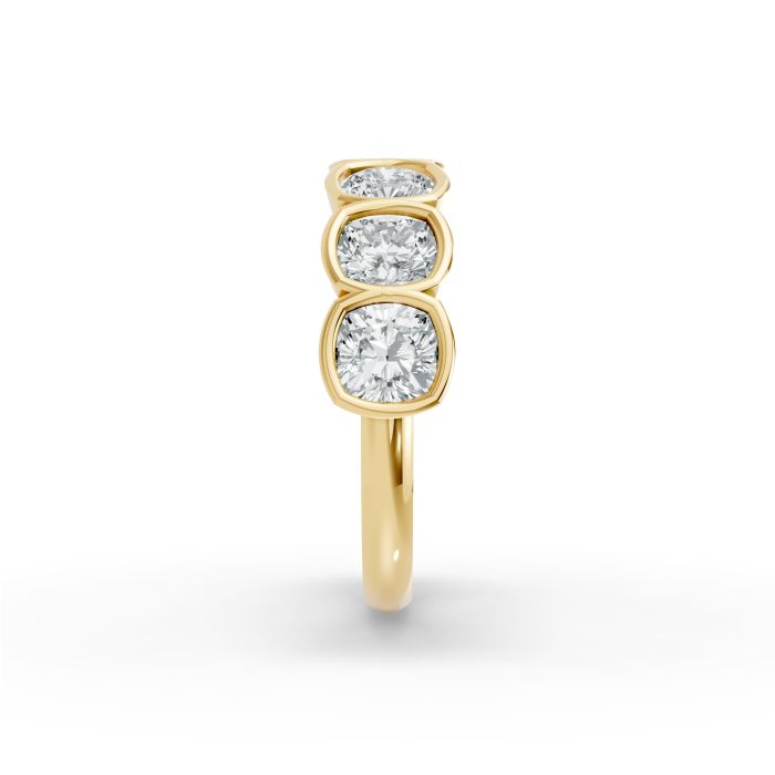 Cushion Shape Diamond Anniversary Band in Gold
