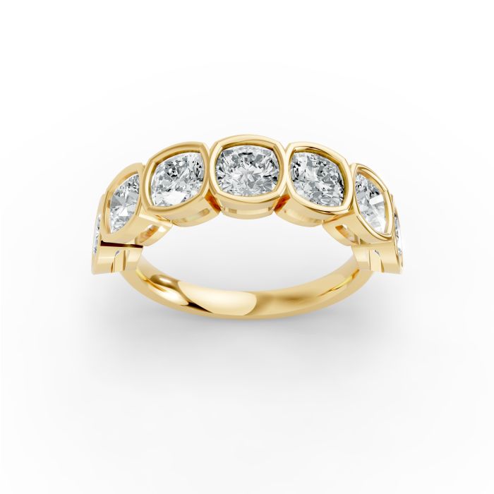 Cushion Shape Diamond Anniversary Band in Gold