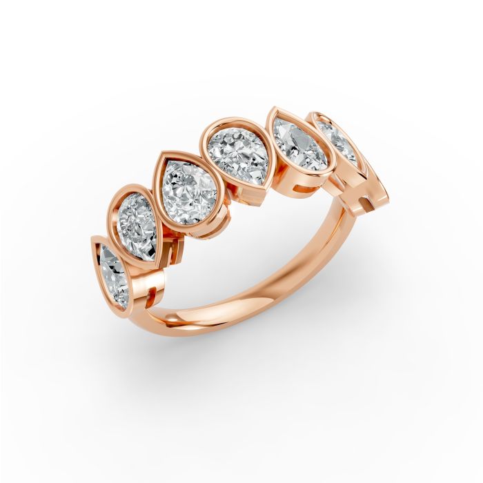 Pear Shape Diamond Anniversary Band in Gold