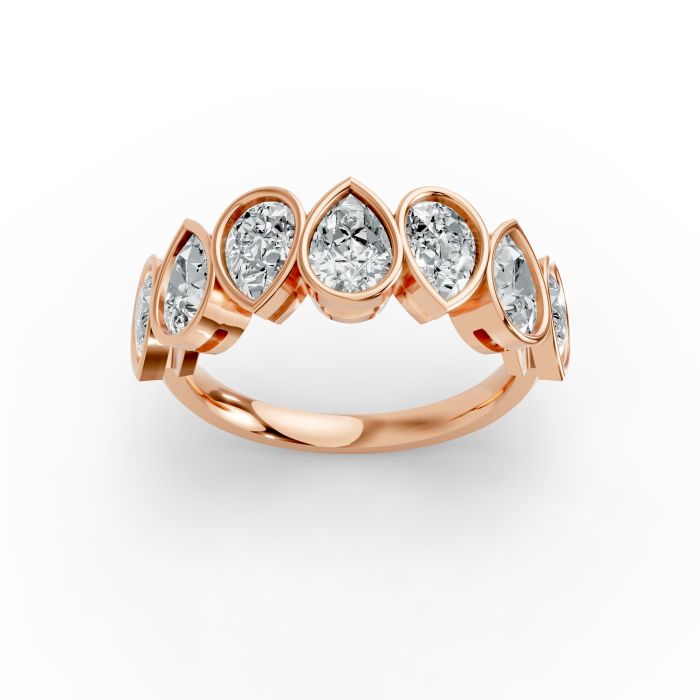 Pear Shape Diamond Anniversary Band in Gold