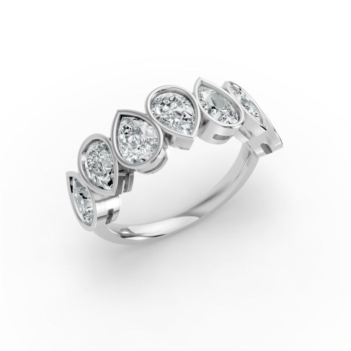 Pear Shape Diamond Anniversary Band in Gold