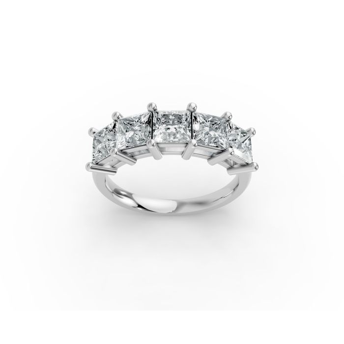 Princess Shape Diamond Anniversary Band in Gold