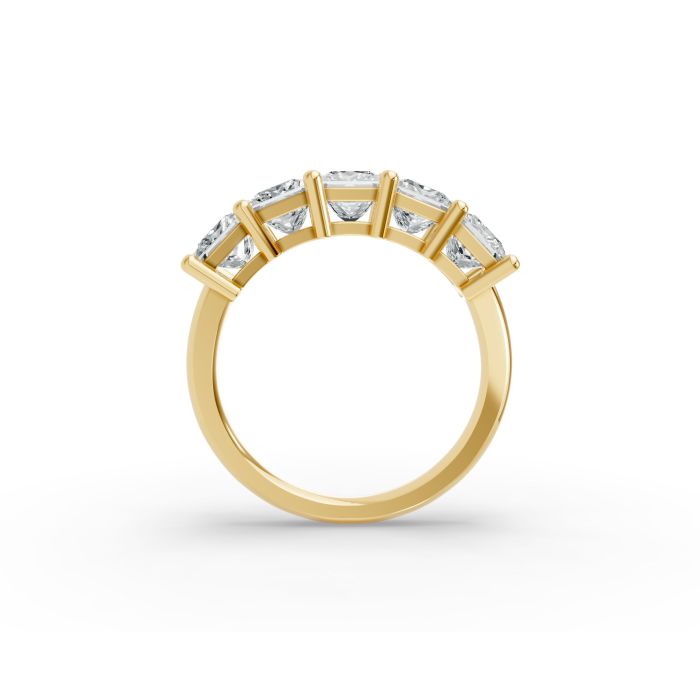 Princess Shape Diamond Anniversary Band in Gold
