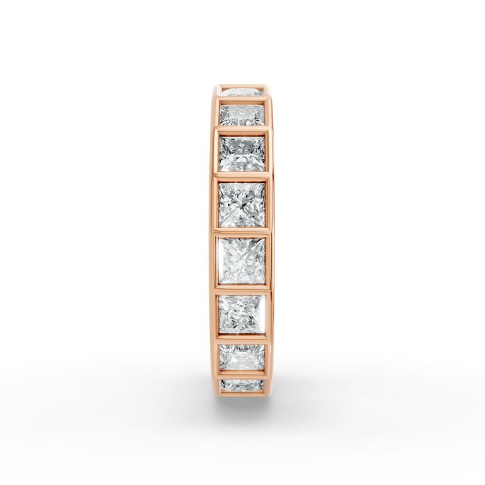 Princess Shape Diamond Eternity Bands in Gold
