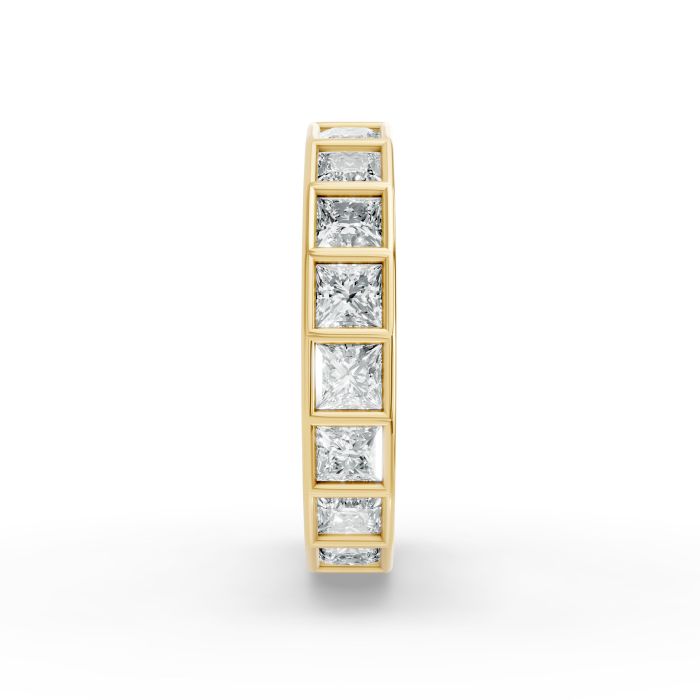 Princess Shape Diamond Eternity Bands in Gold