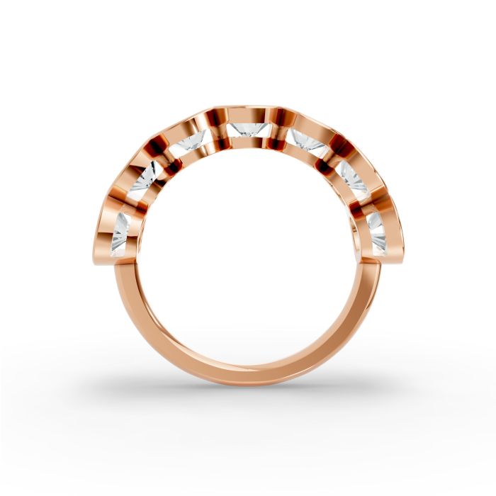 Oval Shape Diamond Anniversary Band in Gold
