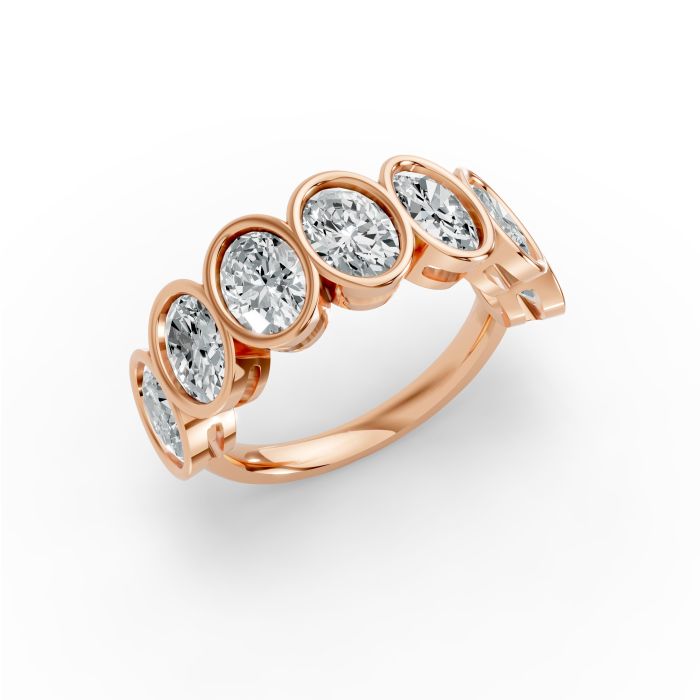 Oval Shape Diamond Anniversary Band in Gold