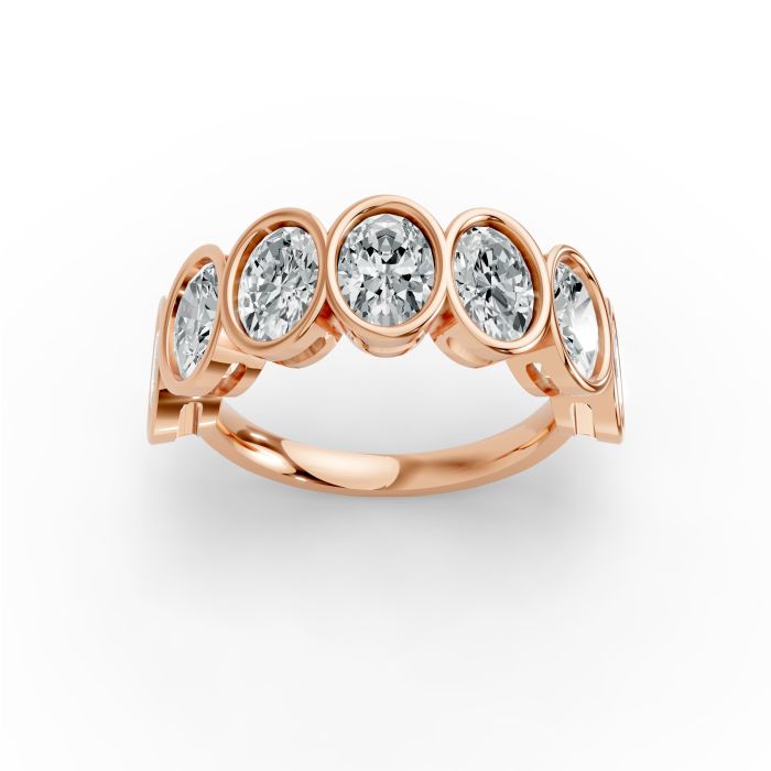 Oval Shape Diamond Anniversary Band in Gold