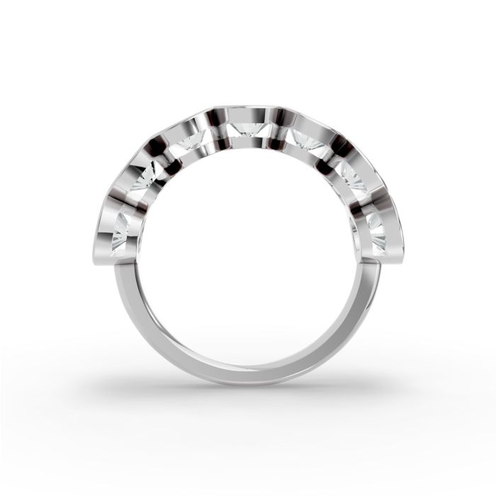 Oval Shape Diamond Anniversary Band in Gold
