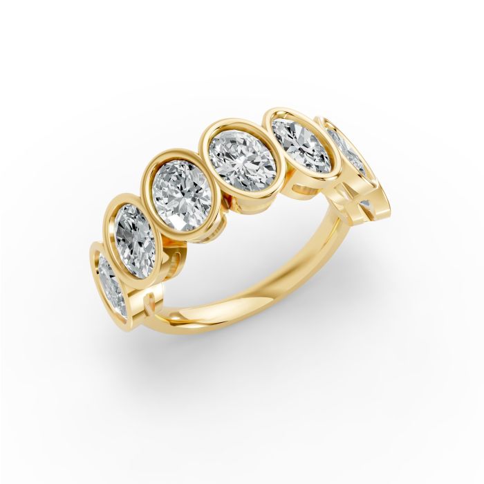 Oval Shape Diamond Anniversary Band in Gold
