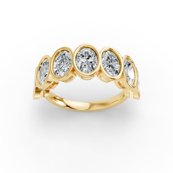 Oval Shape Diamond Anniversary Band in Gold