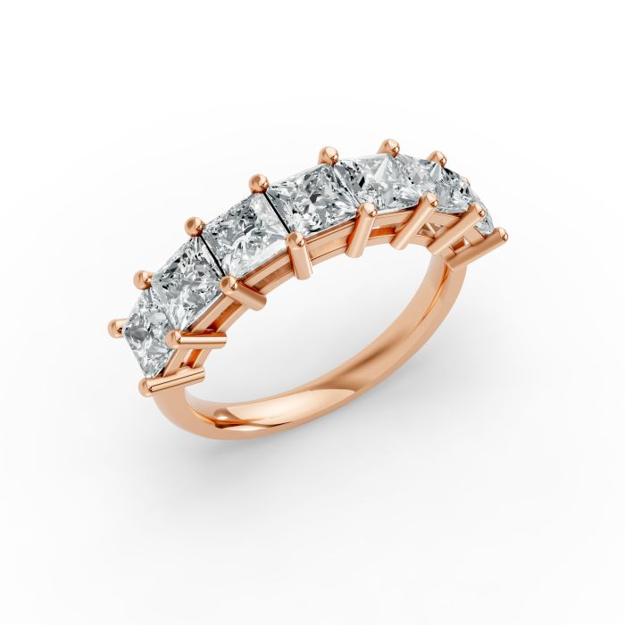 Princess Shape Diamond Anniversary Band in Gold