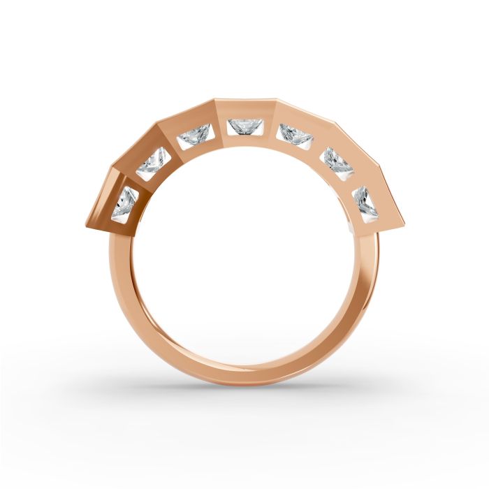 Princess Shape Diamond Anniversary Band in Gold