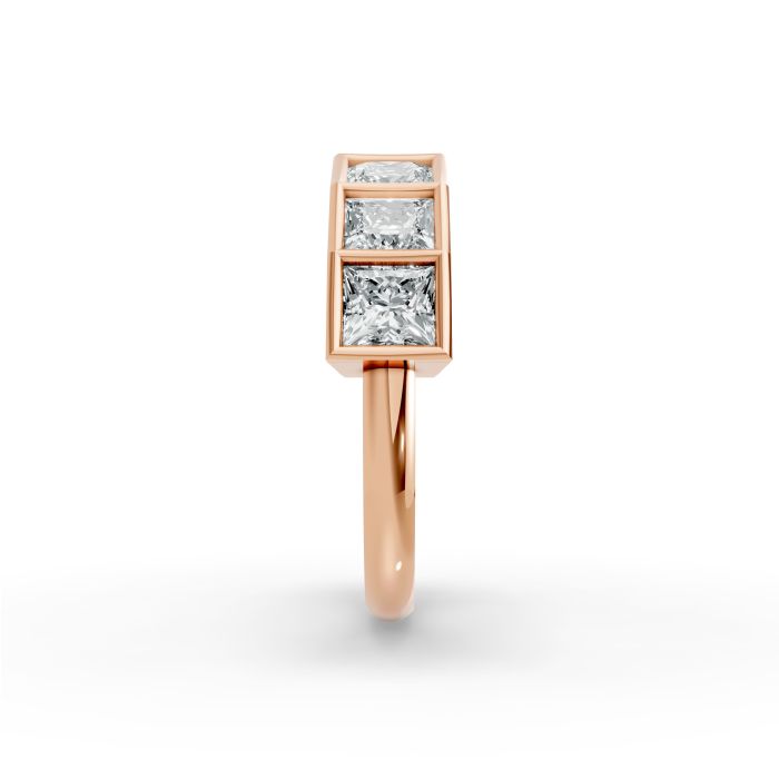 Princess Shape Diamond Anniversary Band in Gold