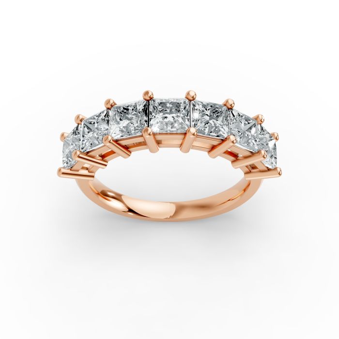 Princess Shape Diamond Anniversary Band in Gold
