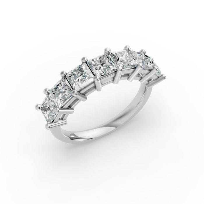Princess Shape Diamond Anniversary Band in Gold