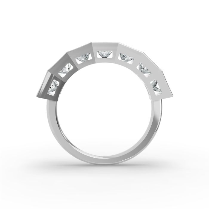 Princess Shape Diamond Anniversary Band in Gold